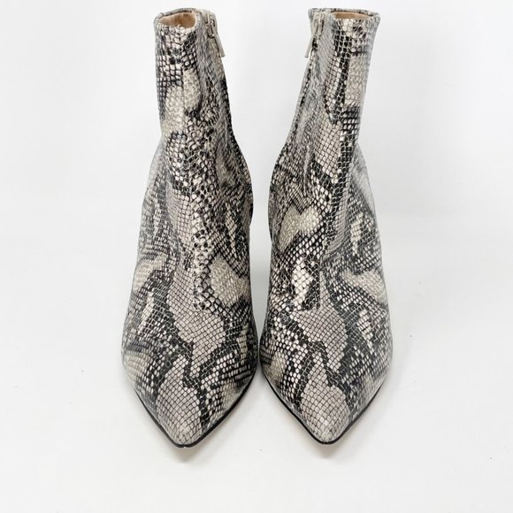 Office Womens London Gray Reptile Print Vegan Leather Side Zip Heel Boots Size 8 - Picture 5 of 11
